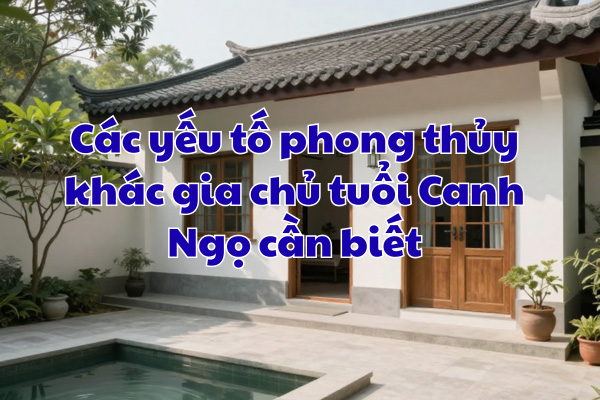 Các yếu tố phong thủy khác gia chủ tuổi Canh Ngọ cần biết