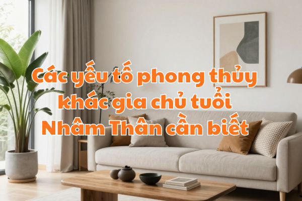 Các yếu tố phong thủy khác gia chủ tuổi Nhâm Thân cần biết