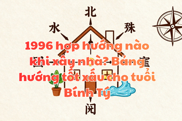 1996 hợp hướng nào khi xây nhà? Bảng hướng tốt xấu cho tuổi Bính Tý