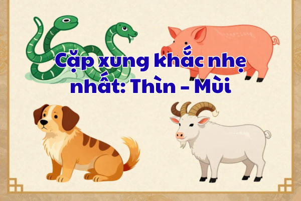 Cặp xung khắc nhẹ nhất: Thìn – Mùi