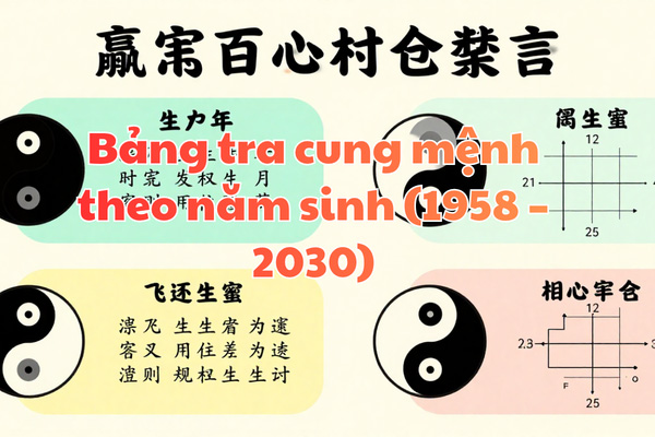 Bảng tra cung mệnh theo năm sinh (1958 – 2030)